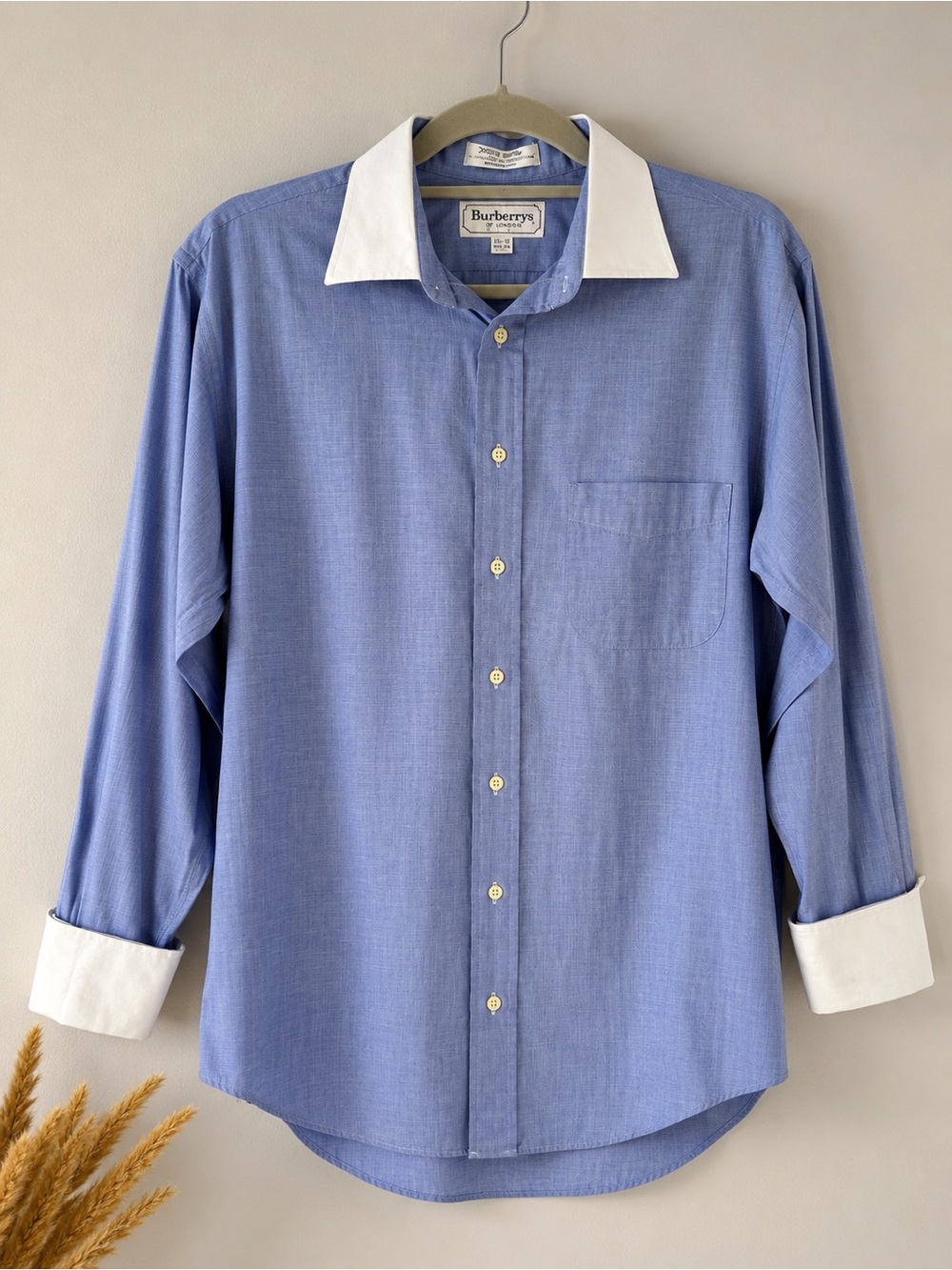 Vintage Burberrys of London Men’s Shirt 15.5 32 Egyptian Cotton Made USA